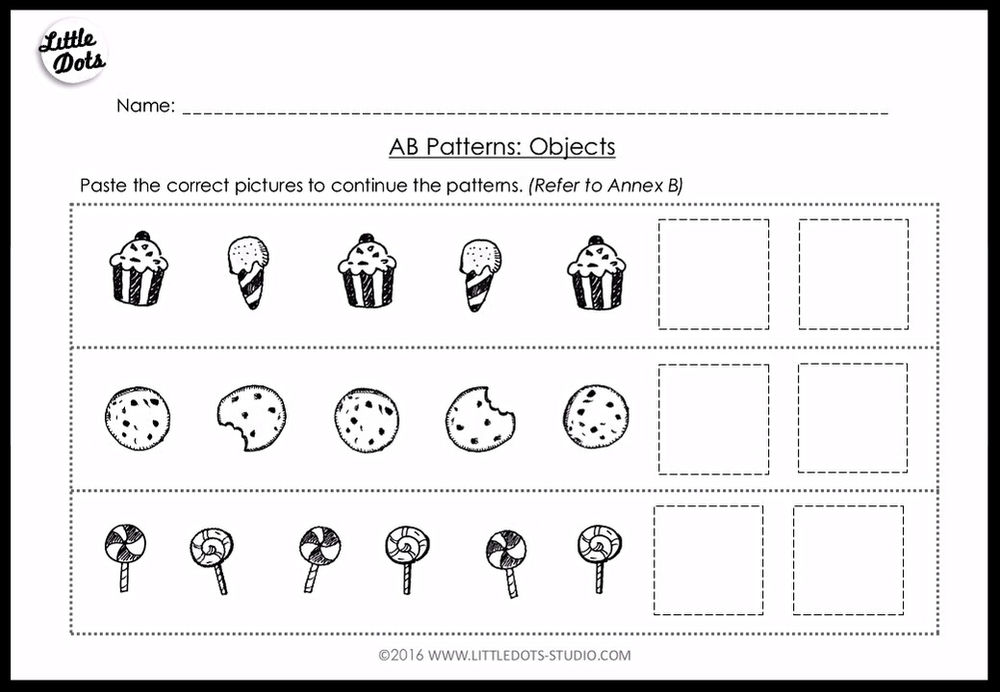 pre k math ab patterns worksheets and activities