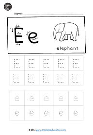 Free letter E tracing worksheets