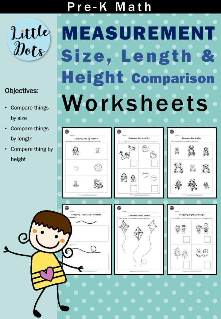 Pre-K Measurement Worksheets (Size, Length and Height Comparison)