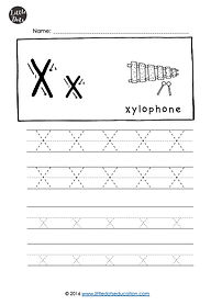 Free letter X tracing worksheets