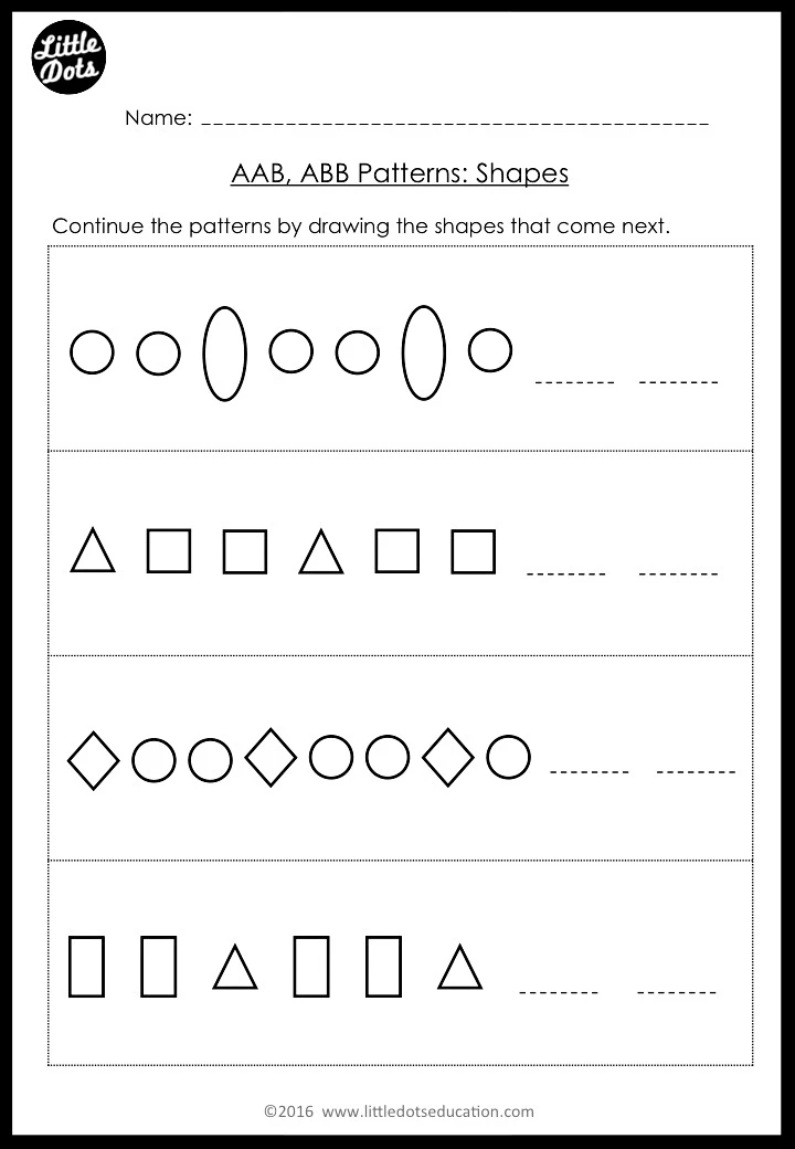 AAB And ABB Patterns Worksheets And Activities For Kindergarten AAB And ABB Patterns Worksheets And Activities For Kindergarten