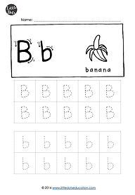 Free letter B tracing worksheets
