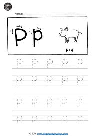 Free letter P tracing worksheets