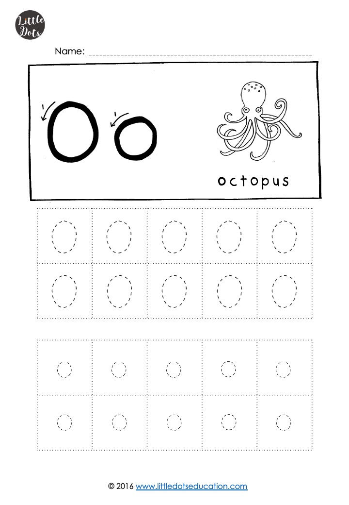 Free letter O tracing
