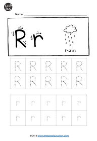 Free letter R tracing worksheets