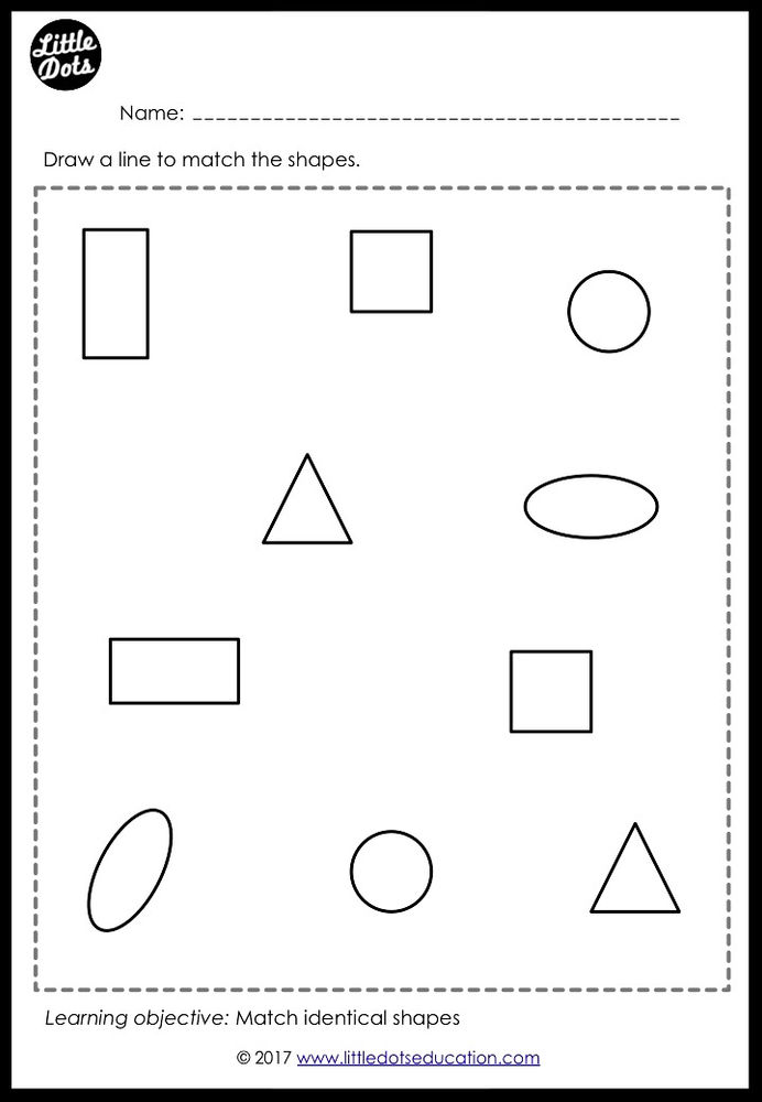 preschool shapes matching worksheets and activities