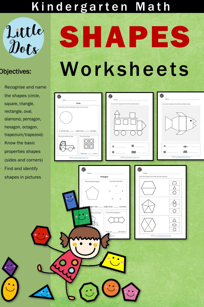 Shapes Worksheets for Kindergarten