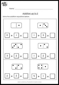 Kindergarten Addition within 10 Worksheets and Activities