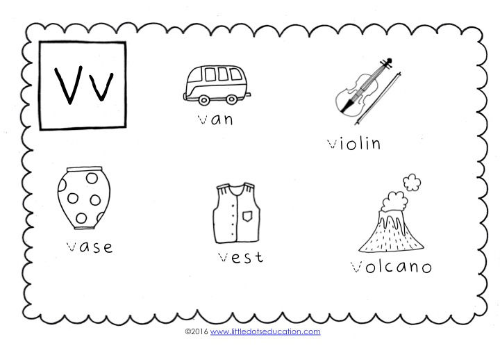 preschool letter v activities and worksheets