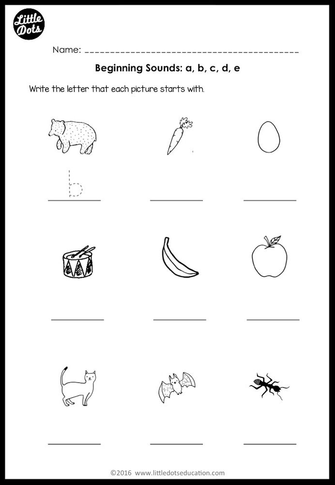 Beginning Sounds Worksheets and Activities