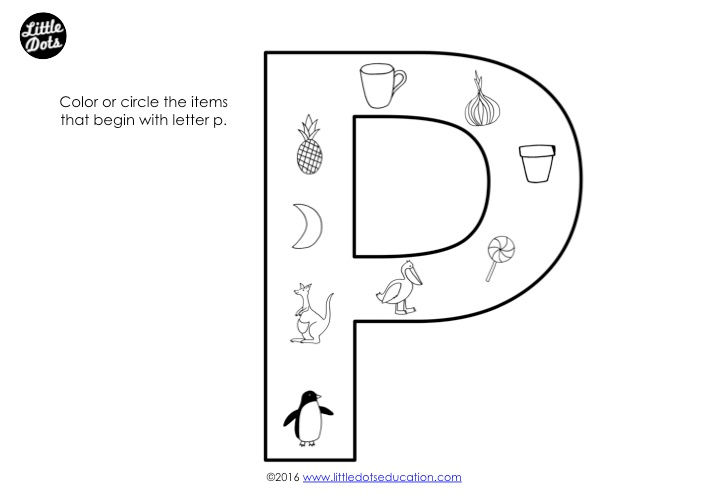 Preschool Letter P Activities and Worksheets
