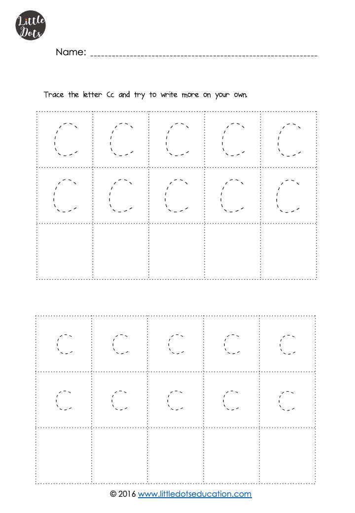 Free letter C tracing
