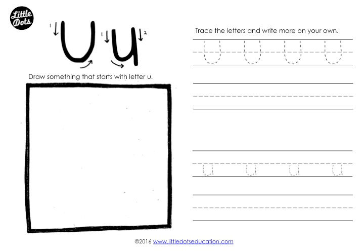 Preschool Letter U Activities and Worksheets