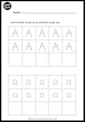 free alphabet tracing worksheets little dots education