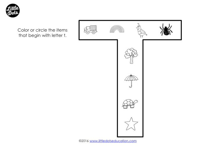 Preschool Letter T Activities and Worksheets