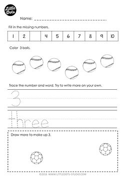 free preschool math printables little dots education