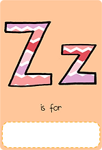 Make your own letter z book with this letter z book cover template.