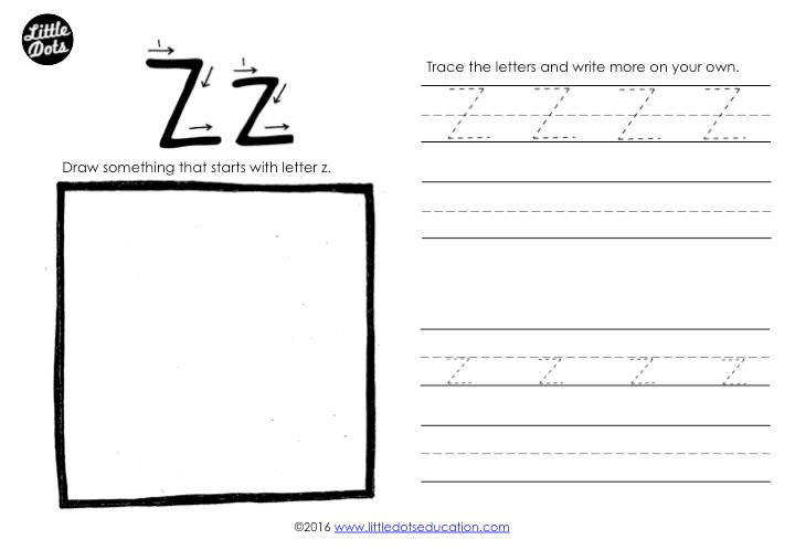 preschool letter z activities and worksheets