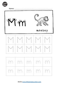 Free letter M tracing worksheets
