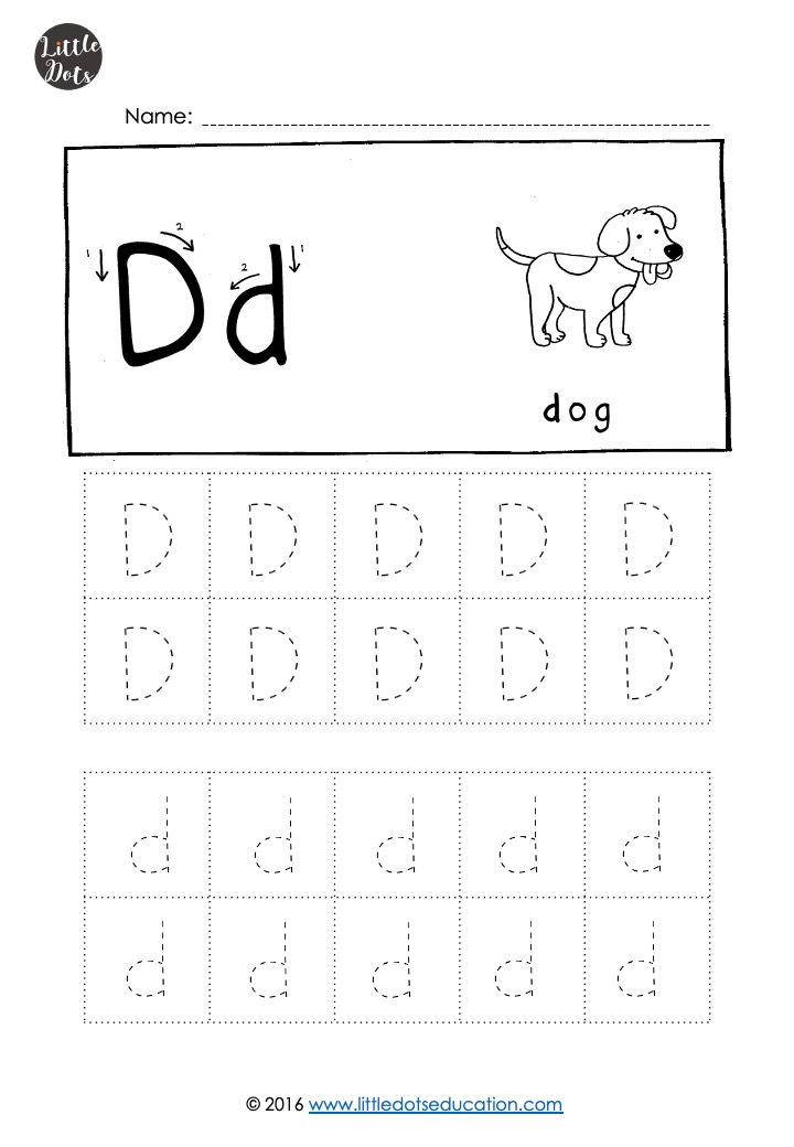 Free letter D tracing