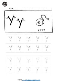 Free letter Y tracing worksheets