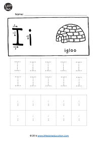 Free letter I tracing
