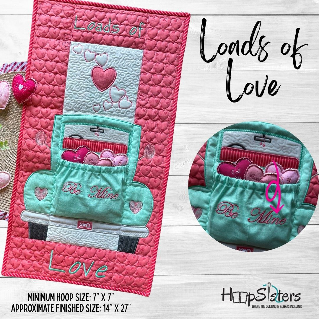 Valentine's Day truck quilt with