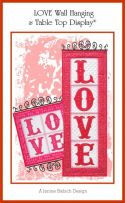 LOVE Wall Hanging & Table Top Display with red and white design.