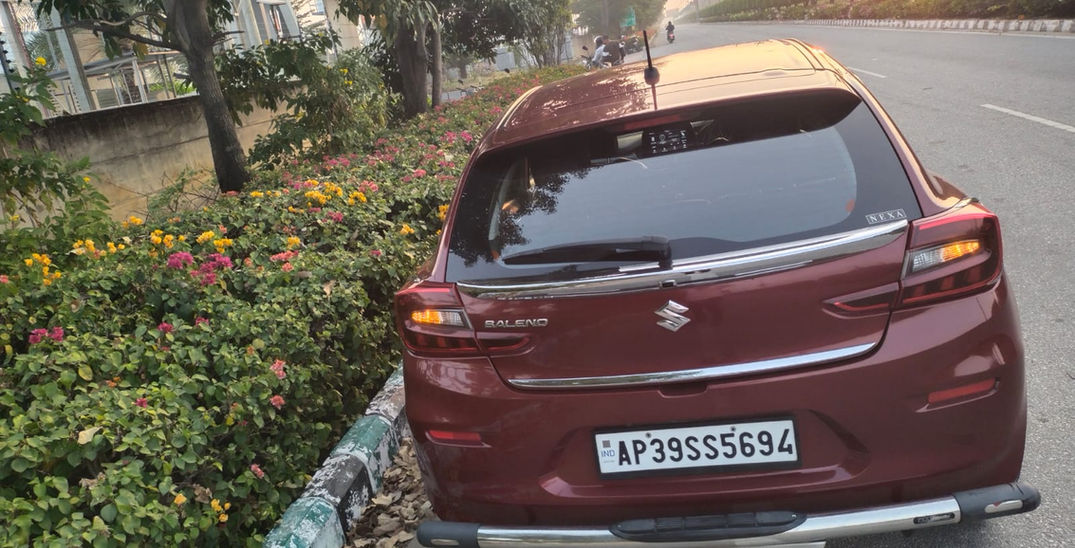 Maruti Suzuki Baleno parked for Tirupati car hire services