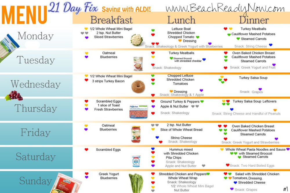 21 Day Fix Meal Plans for Aldi's Food Market Lose weight & save money!