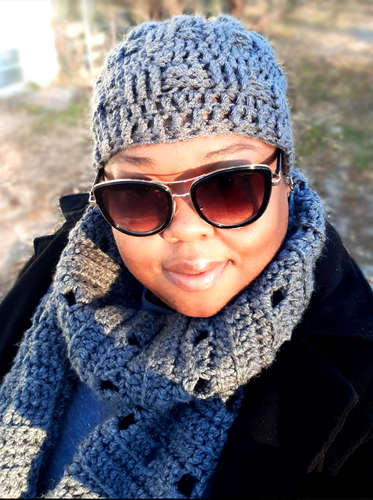 crochet hat and scarf set