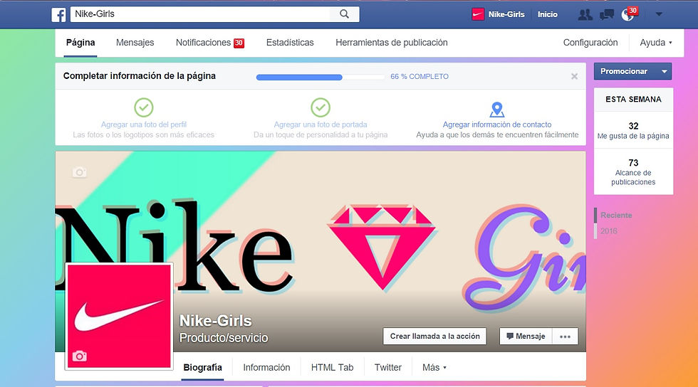 Fan Page Ficticia de Nike