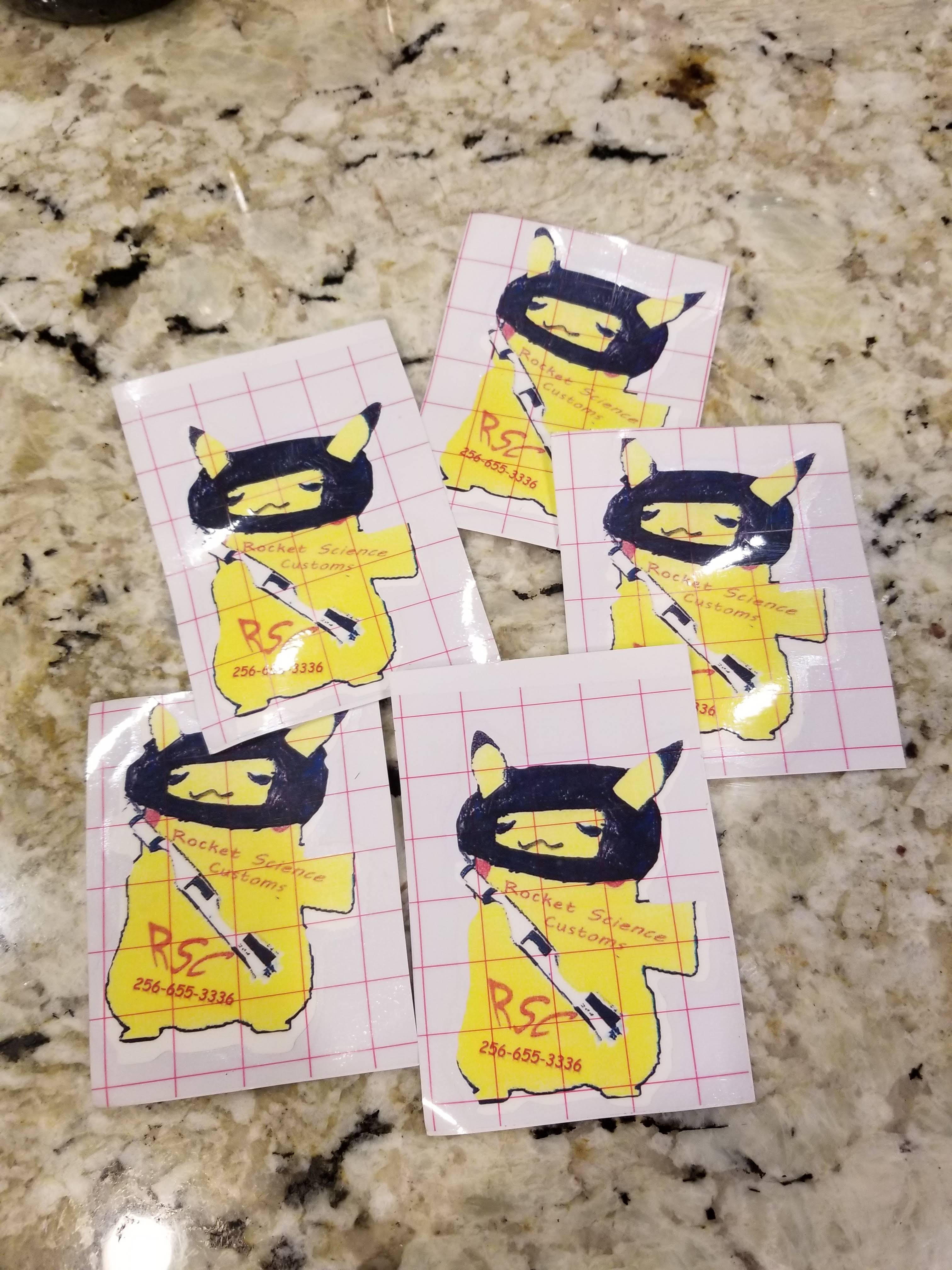 "First Gen" Rocket Science Customs transfer stickers !