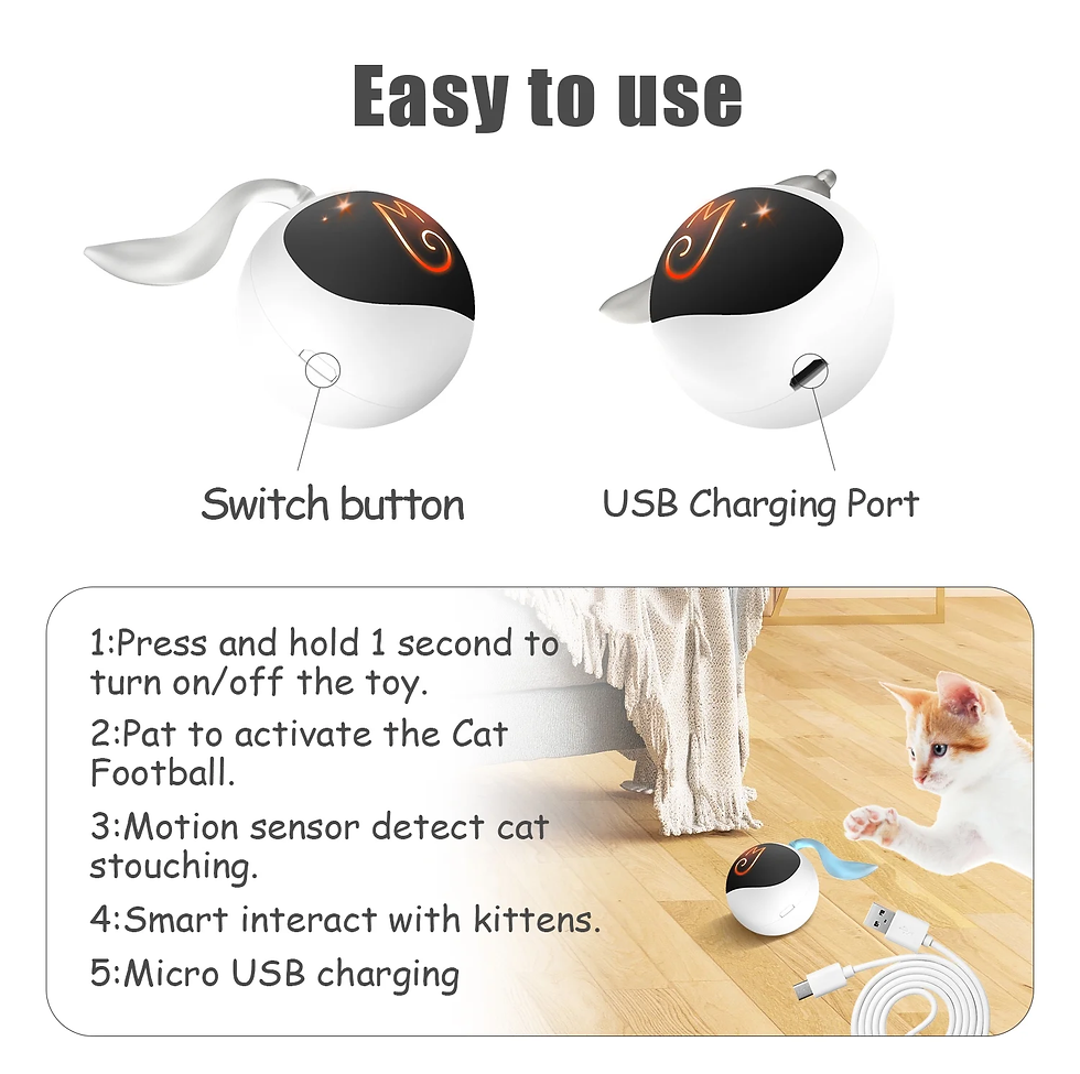 Thumbnail: Interactive Automatic Cat Toy Bundle with Mice and Feather, USB Rechargeable