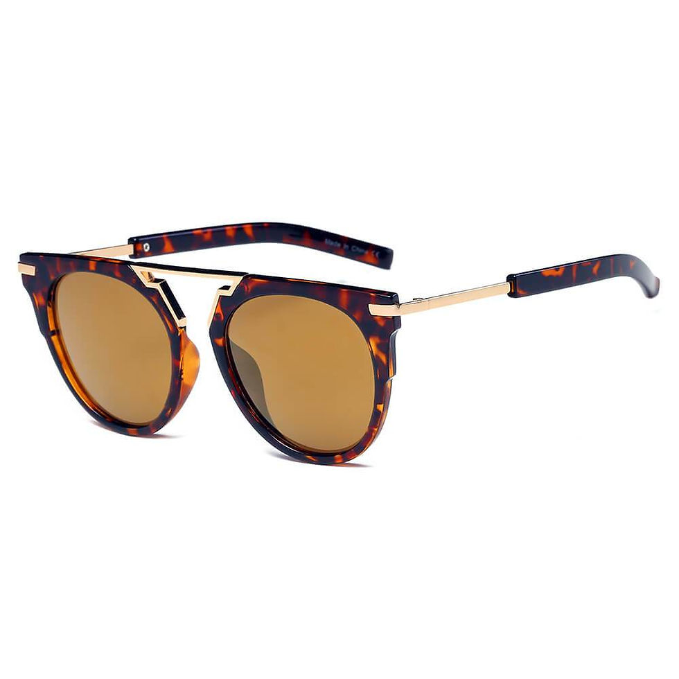 Thumbnail: HANOVER | Unisex Fashion Brow-Bar Round Sunglasses