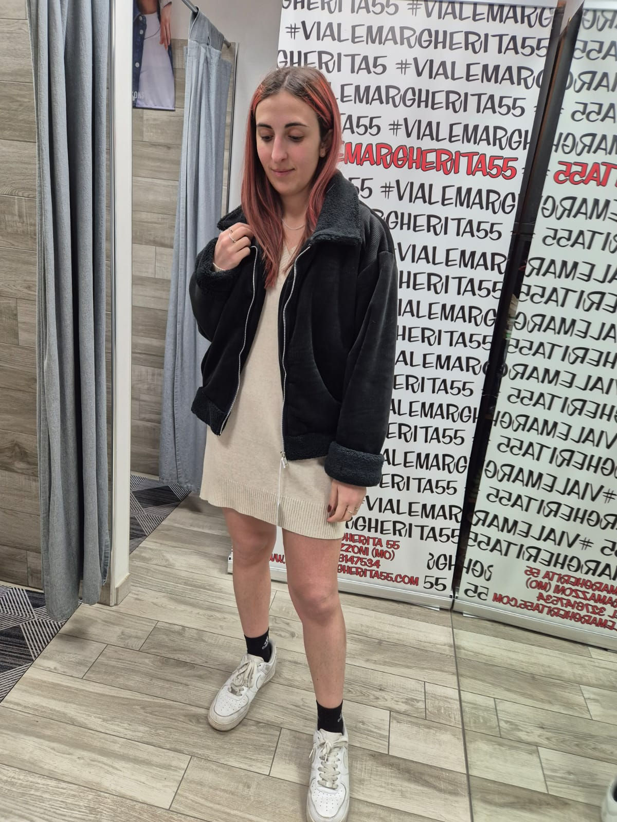 Giacchetta in velluto con interno in peluches