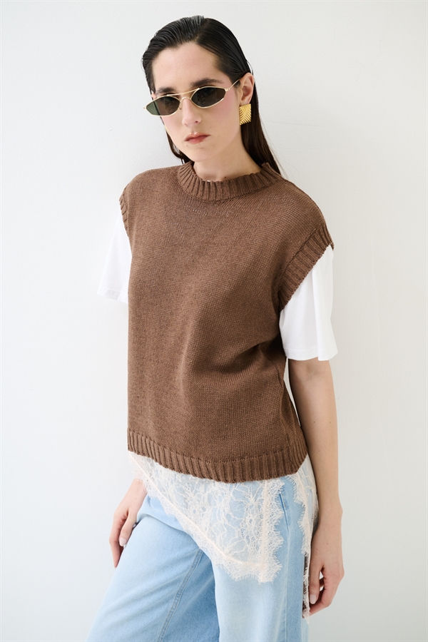 Thumbnail: Gilet in maglia girocollo di cotone