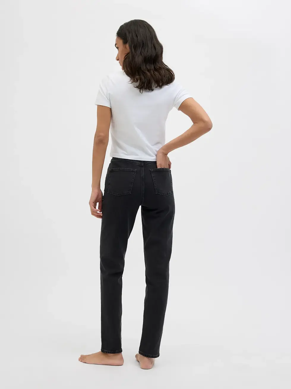 Miniatura: Jeans slim neri slavati