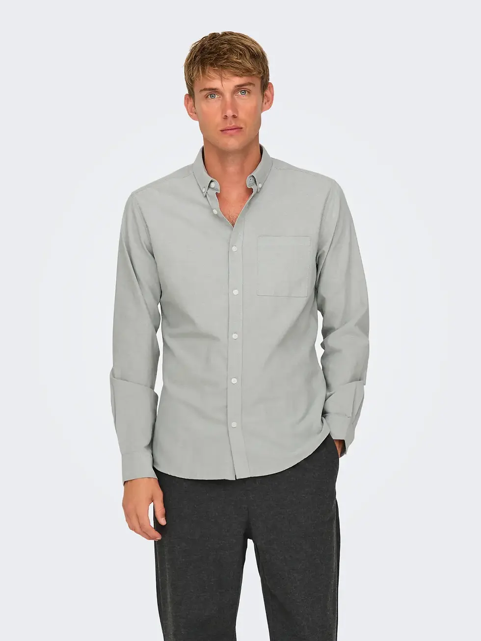 Thumbnail: Camicia con taschino regular modello oxford