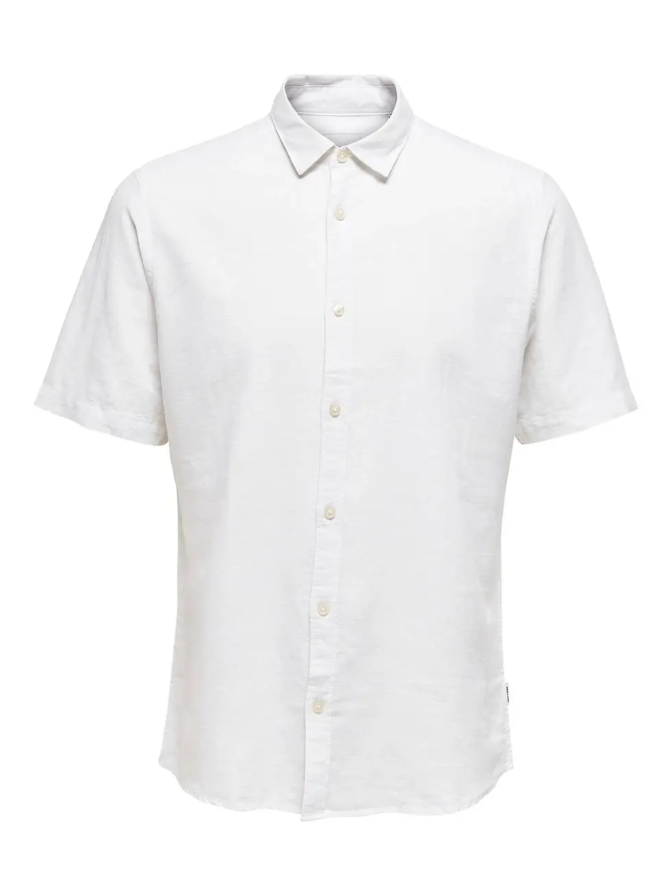 Miniatura: Camicia di lino basic a maniche corte