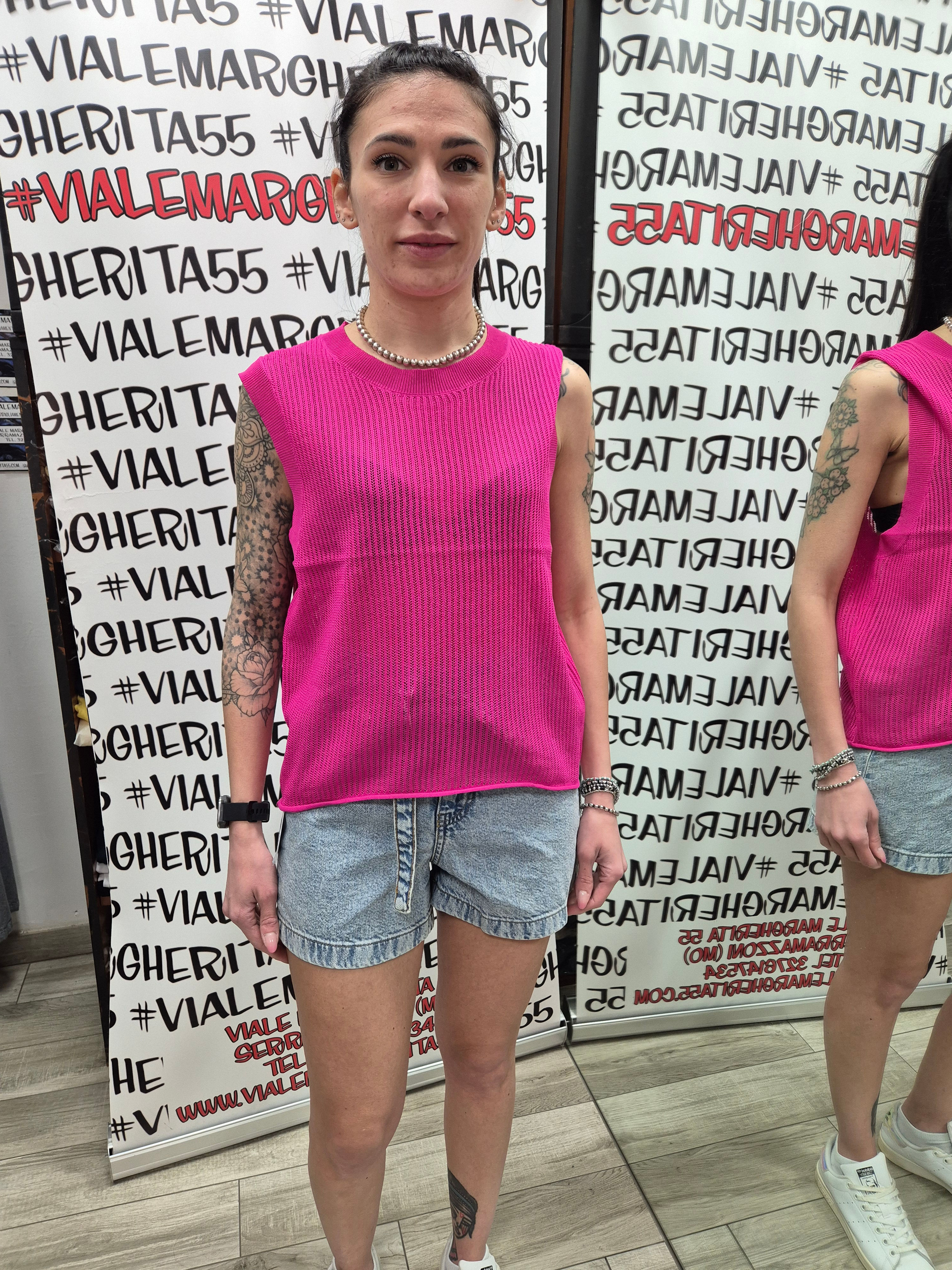 Canotta in rete in viscosa