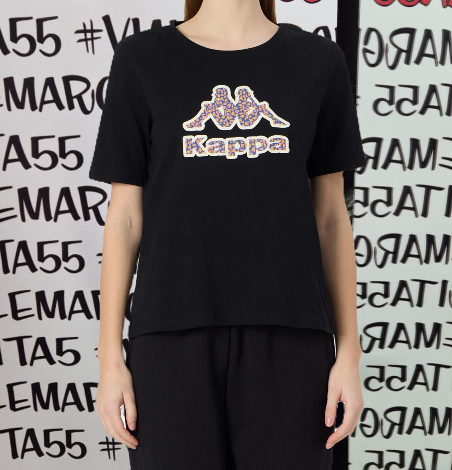 T-shirt Kappa con logo fantasia leopardata