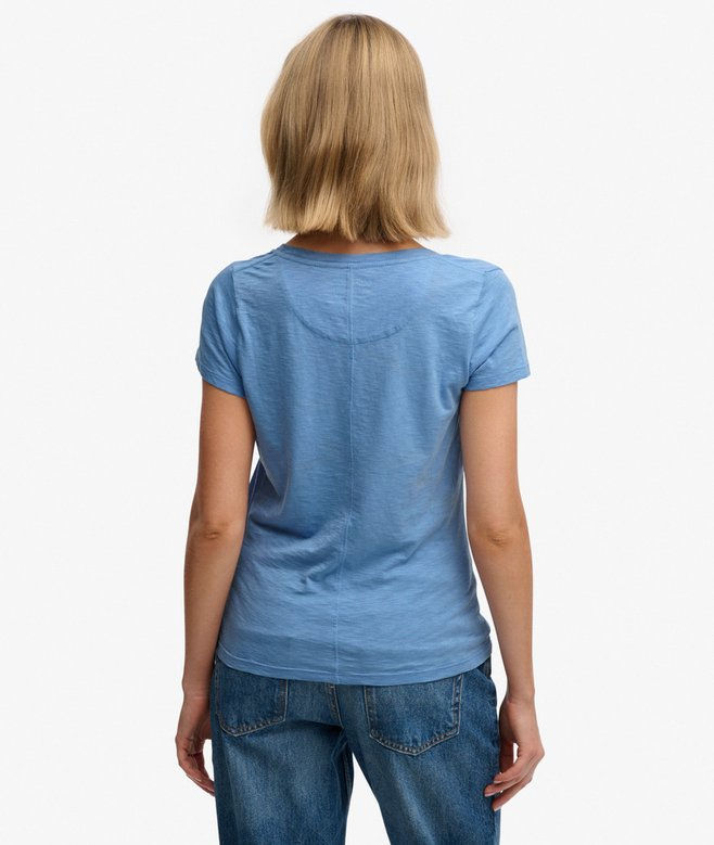 Thumbnail: T-shirt gircollo in cotone fiammato