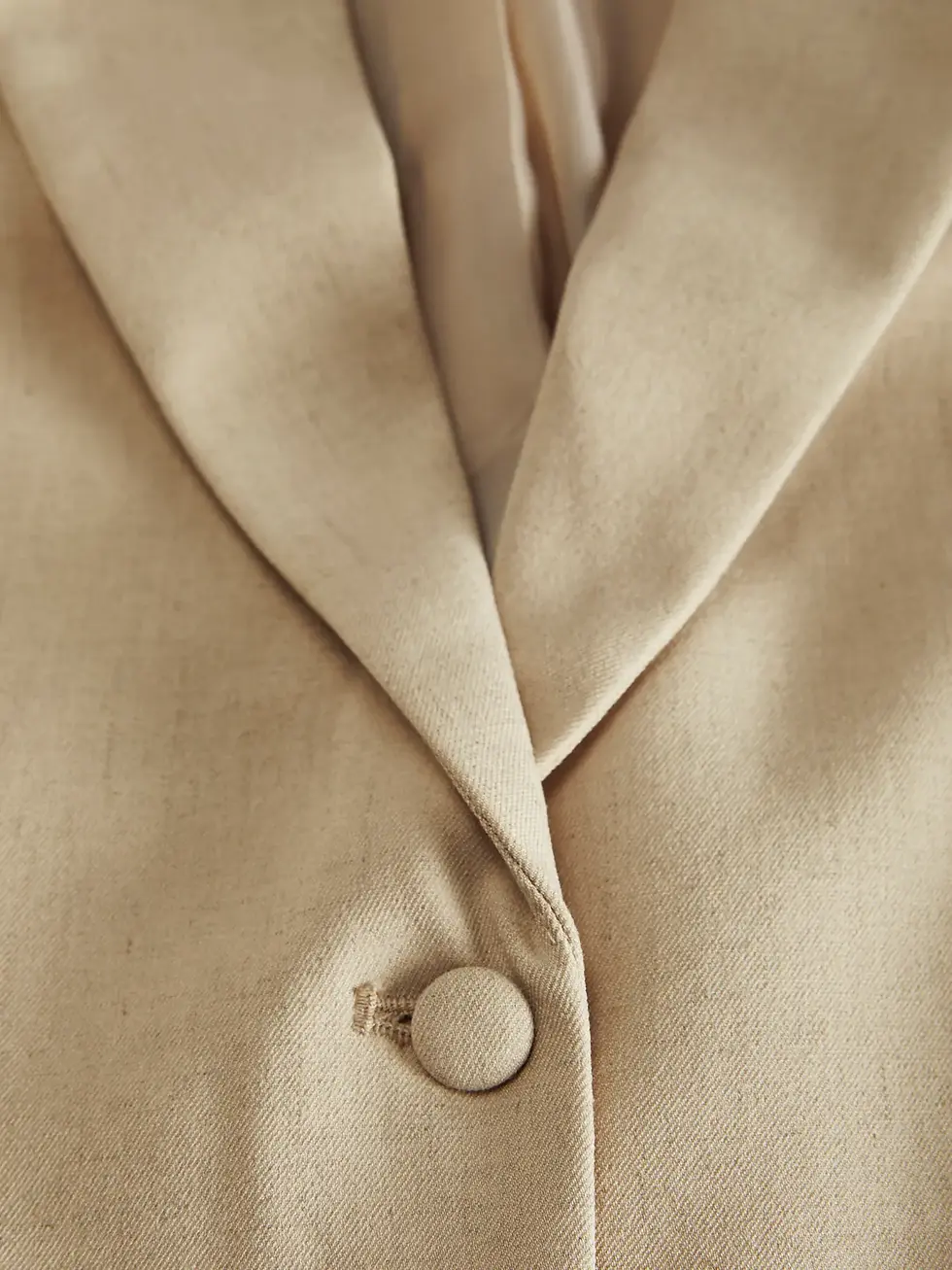 Thumbnail: Blazer in misto lino chiusura a un bottone sabbia