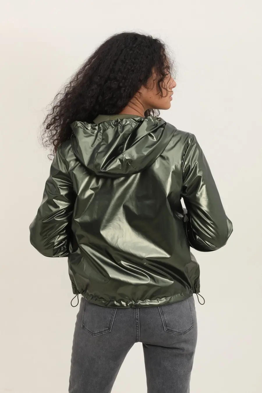 Thumbnail: Giacchina antivento impermeabile reversibile verde