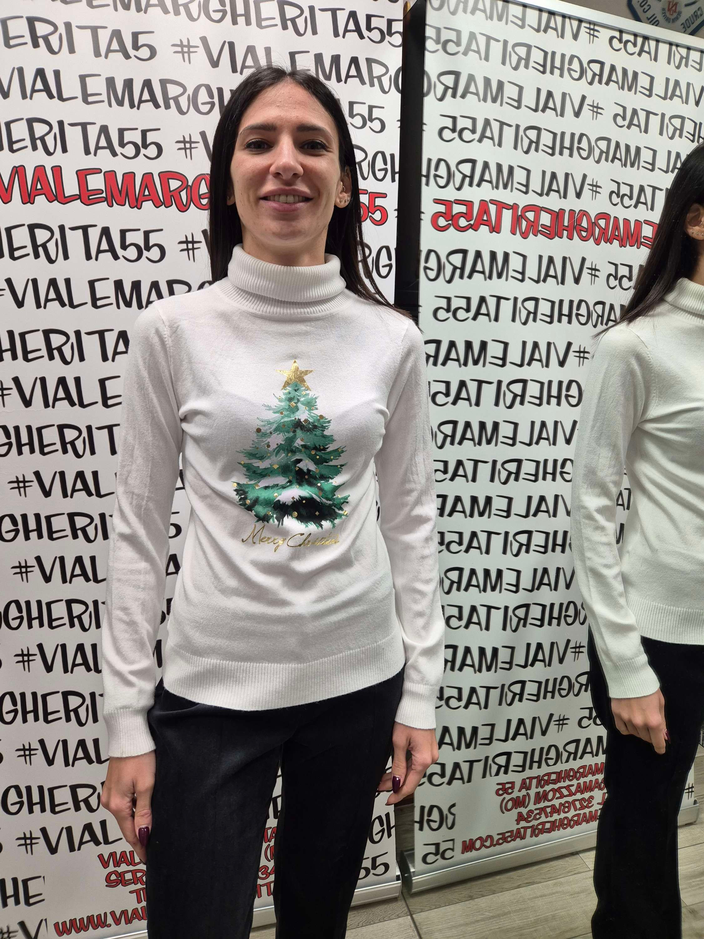 Maglioncino dolcevita natalizio Albero di Natale 