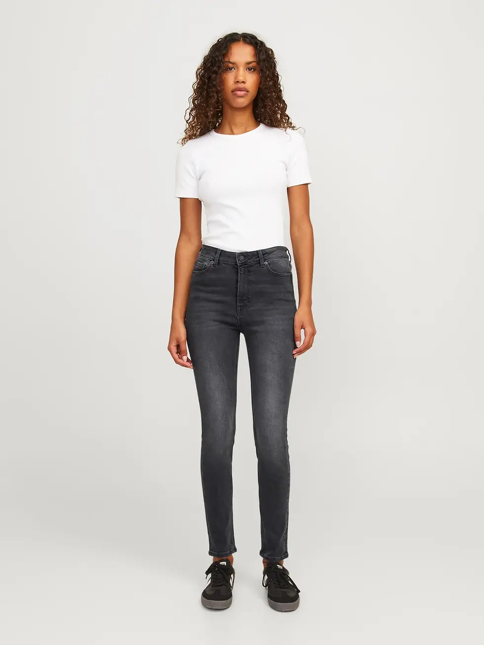 Thumbnail: JXVIENNA jeans grigi skinny vita alta