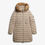 Miniatura: Giacca beige con cappuccio in Ecopelliccia media lunghezza Superdry