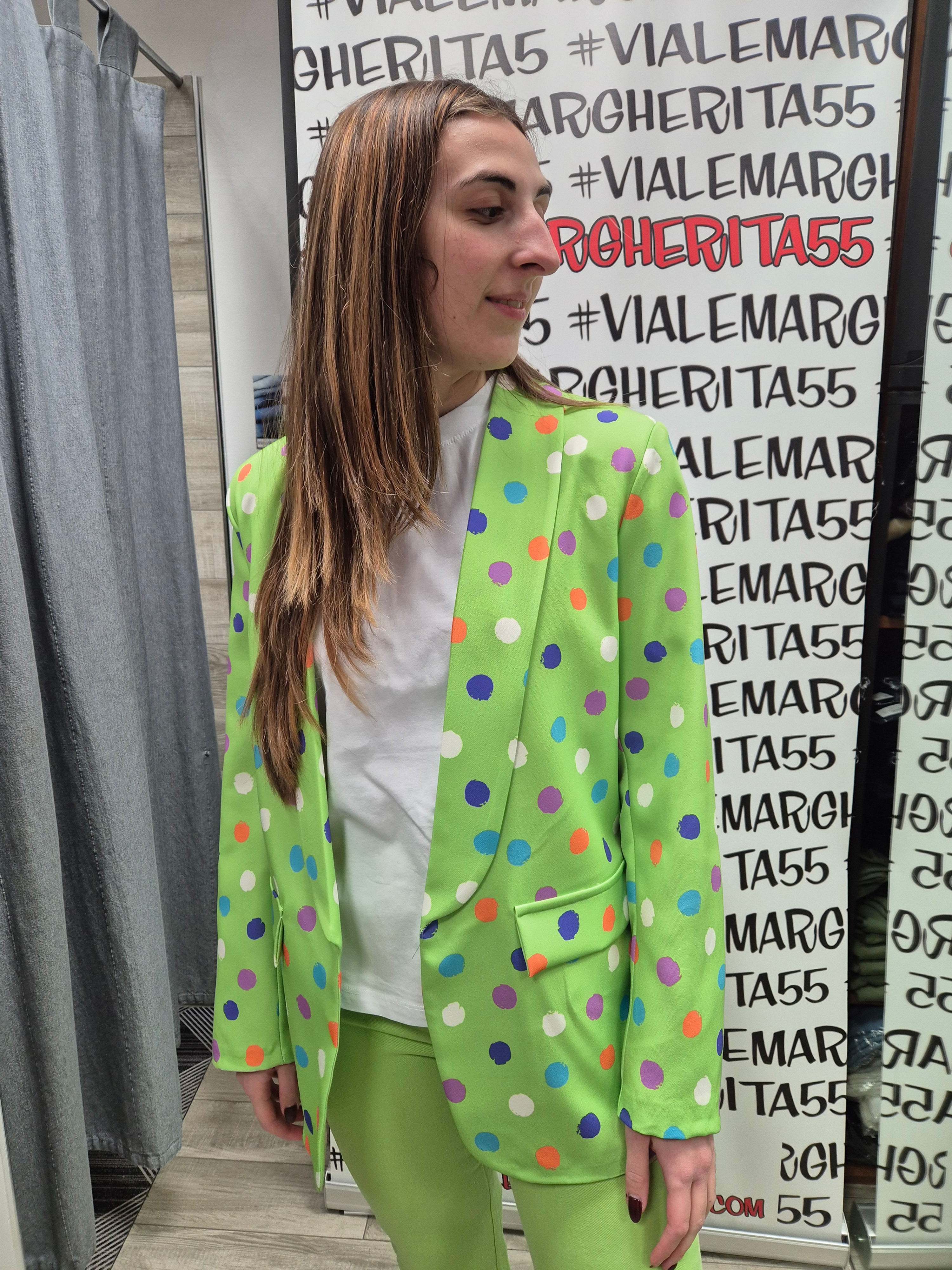 Blazer a pois verde oversize 