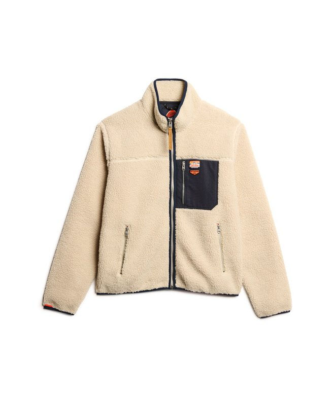 Miniatura: Giacca in pile beige con zip e colletto Vintage Retro Superdry